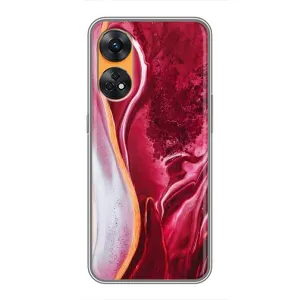 Чохол для OPPO Reno 8Т - з принтом (Дизайнерські) (AlphaPrint) (Мрамор червоний)