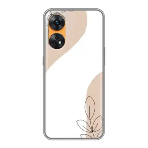 Силконовий чохол з принтом в квітах на Oppo Reno 8T (Нюдова гілочка абстракція)