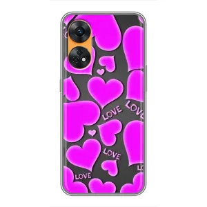 Чехлы для любимой на OPPO Reno 8Т (VPrint) (Pink hearts)