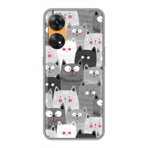 Чохли з Котиками для Oppo Reno 8T (VPrint) (Мальовані котики)