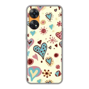 Чехлы для любимой на OPPO Reno 8Т (VPrint) (Сердечки)