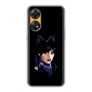 Чехлы Венсдей на Oppo Reno 8T Уэнсдей (AlphaPrint) (серьезная Уэнздей)