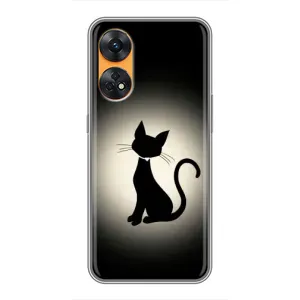 Чохол з принтом для Oppo Reno 8T (AlphaPrint) Модні коти (Силует котика)