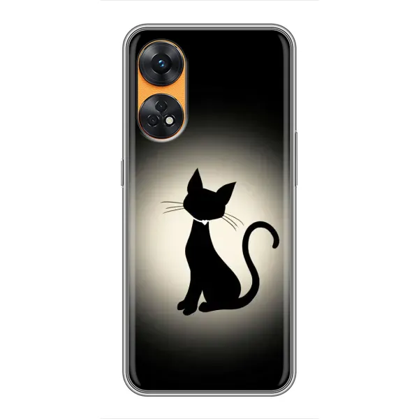 Чехол с принтом «Силуэт котика» для OPPO Reno 8T Чехол с принтом «Силуэт котика» для OPPO Reno 8T