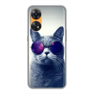 Чохол з принтом для Oppo Reno 8T (AlphaPrint) Модні коти (Стильний кіт)