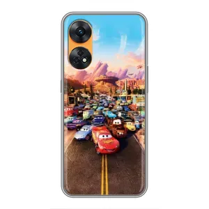 Силиконовый чехол Маквин для Oppo Reno 8T (Тачки на трассе)