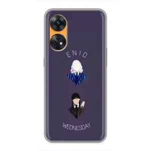 Чехлы Венсдей на Oppo Reno 8T Уэнсдей (AlphaPrint) (Уэнздей и подруга)