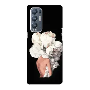 Чехлы (ART) Цветы на Oppo Reno5 Pro Plus 5G (VPrint) (Белые цветы)