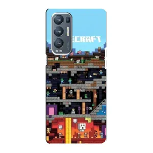 Чохол Майнкрафт на Oppo Reno5 Pro Plus 5G (AlphaPrint) Minecraft (фон Minecraft)