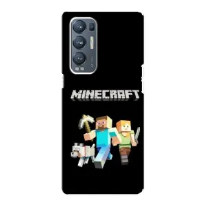 Чохол Майнкрафт на Oppo Reno5 Pro Plus 5G (AlphaPrint) Minecraft (герої Minecraft)