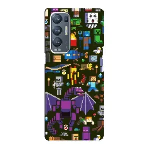 Чохол Майнкрафт на Oppo Reno5 Pro Plus 5G (AlphaPrint) Minecraft (Колаж Майнкрафт)