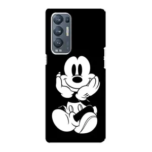 Міккі Маус чохол для Oppo Reno5 Pro Plus 5G (AlphaPrint - Мультяшні) (Маус на чорному)