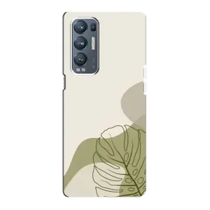 Силиконовый чехол с принтом в цветах на Oppo Reno5 Pro Plus 5G (Зеленая монстера дизайн)