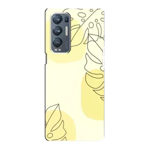 Силиконовый чехол с принтом в цветах на Oppo Reno5 Pro Plus 5G (Желтая монстера арт)