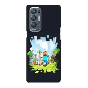 Чохол Майнкрафт на Oppo Reno5 Pro Plus 5G (AlphaPrint) Minecraft (персонажі Minecraft)