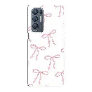 Чохол з бантиками на ОPPO Reno5 Pro Plus (5G) (Рожеві бантики)