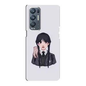 Чехлы Венсдей на Oppo Reno5 Pro Plus 5G Уэнсдей (AlphaPrint) (Уэнздей и Вещь)