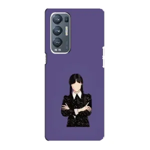 Чехлы Венсдей на Oppo Reno5 Pro Plus 5G Уэнсдей (AlphaPrint) (Уэнздей в черном)
