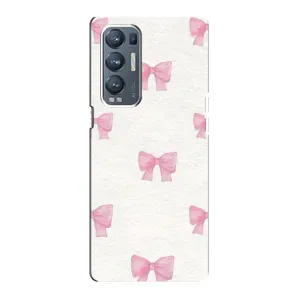 Чохол з бантиками на ОPPO Reno5 Pro Plus (5G) (Рожеві бантики)