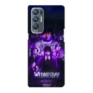 Чехол с дизайном Венздей 2 на Oppo Reno5 Pro Plus 5G (Фиолетовая магия Уэнздей)