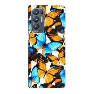 Чохол з принтом для ОPPO Reno5 Pro Plus (5G) - (Прикольні) (AlphaPrint) (Яскраві метелики)