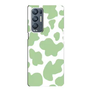 Чохол з принтом корови на ОPPO Reno5 Pro Plus (5G) (Зелений принт)