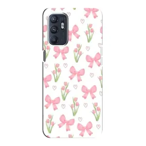Чохол з бантиками на OPPO Reno6 4G (Банти і квіти)