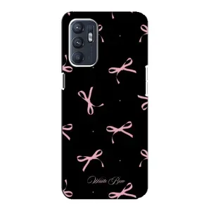 Чохол з бантиками на OPPO Reno6 4G (Банти на чорному)