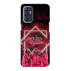 Чехол Гра в кальмара для Oppo Reno6 4G (Охранники Игра кальмара)
