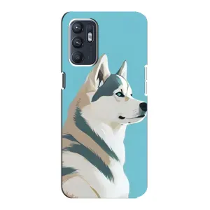 Чохол з Хаскі Oppo Reno6 4G - (AlphaPrint) (Хаскі арт)