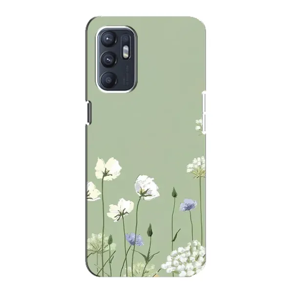 Чохол з принтом «Квіти на зеленому» для OPPO Reno6 4G