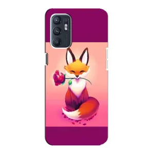 Чохли з картинкою Лисичка для Oppo Reno6 4G (VPrint) (Лиса з трояндою)