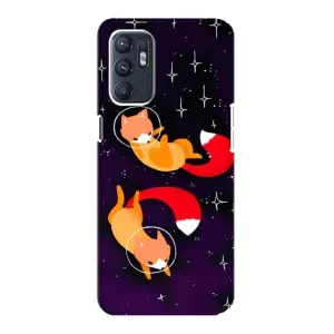 Чохли з картинкою Лисичка для Oppo Reno6 4G (VPrint) (Лисички космонавти)
