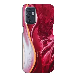 Чохол для OPPO Reno6 4G - з принтом (Дизайнерські) (AlphaPrint) (Мрамор червоний)