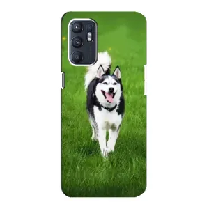 Чохол з Хаскі Oppo Reno6 4G - (AlphaPrint) (Радісний Хаскі)