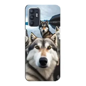 Чохол з Хаскі Oppo Reno6 4G - (AlphaPrint) (Селфі Хаскі)