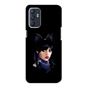 Чехлы Венсдей на Oppo Reno6 4G Уэнсдей (AlphaPrint) (серьезная Уэнздей)