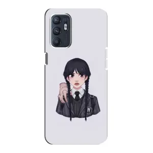 Чехлы Венсдей на Oppo Reno6 4G Уэнсдей (AlphaPrint) (Уэнздей и Вещь)