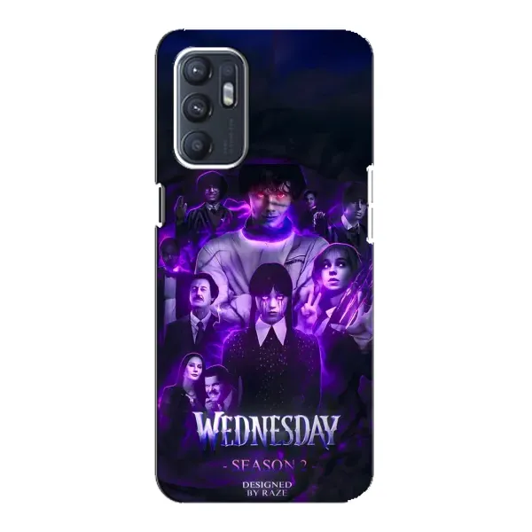 Чехол с принтом «Фиолетовая магия Уэнздей» для OPPO Reno6 4G Чехол с принтом «Фиолетовая магия Уэнздей» для OPPO Reno6 4G