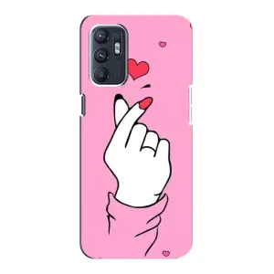 Чохол з принтом для Oppo Reno6 4G (AlphaPrint - Знак сердечка) (Знак Love)