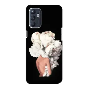 Чехлы (ART) Цветы на Oppo Reno6 5G (VPrint) (Білі квіти)