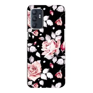 Чохли з квітами для Oppo Reno6 5G (VPrint) (Квіти на чорному)