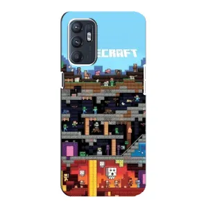 Чохол Майнкрафт на Oppo Reno6 5G (AlphaPrint) Minecraft (фон Minecraft)