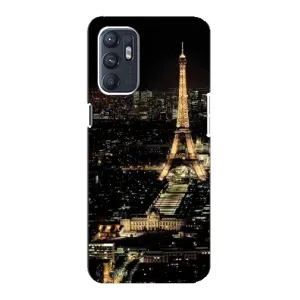 Чохол Ейфелева Вежа Oppo Reno6 5G - (AlphaPrint) (Нічний Париж)
