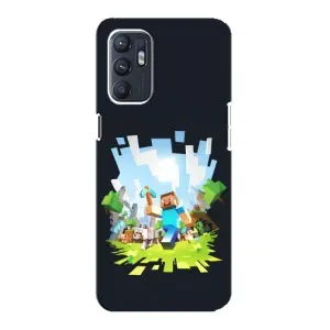 Чохол Майнкрафт на Oppo Reno6 5G (AlphaPrint) Minecraft (персонажі Minecraft)