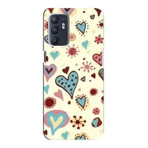 Чехлы для любимой на OPPO Reno6 5G (VPrint) (Сердечки)