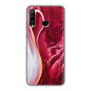 Чехол с принтом «Мрамор красный» для Huawei P30 Lite / Nova 4e