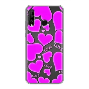 Чехлы для любимой на Хуавей P30 Лайт / Нова 4е (VPrint) (Pink hearts)