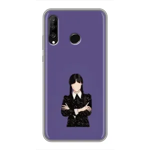 Чохли Венсдей на Huawei P30 Lite Уенсдей (AlphaPrint) (Венздей у чорному)