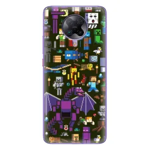 Чохол Майнкрафт на Xiaomi POCO F2 Pro (AlphaPrint) Minecraft (Колаж Майнкрафт)